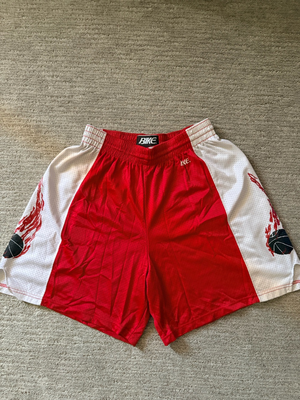Vintage Bike Athletic Red & White Basketball Mesh Shorts